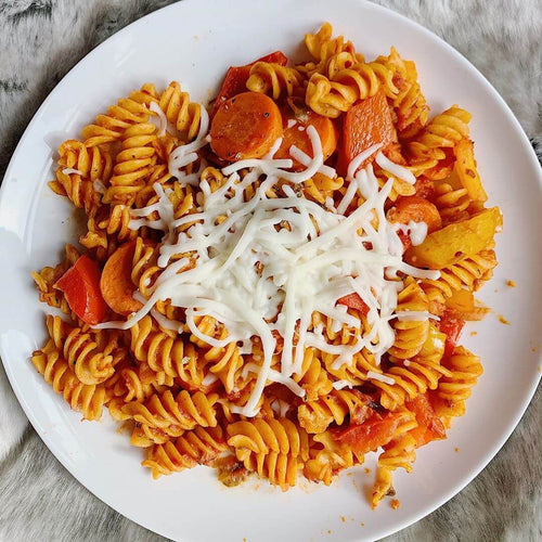 Vegan Garlic Roasted Veggie & Tomato Pasta