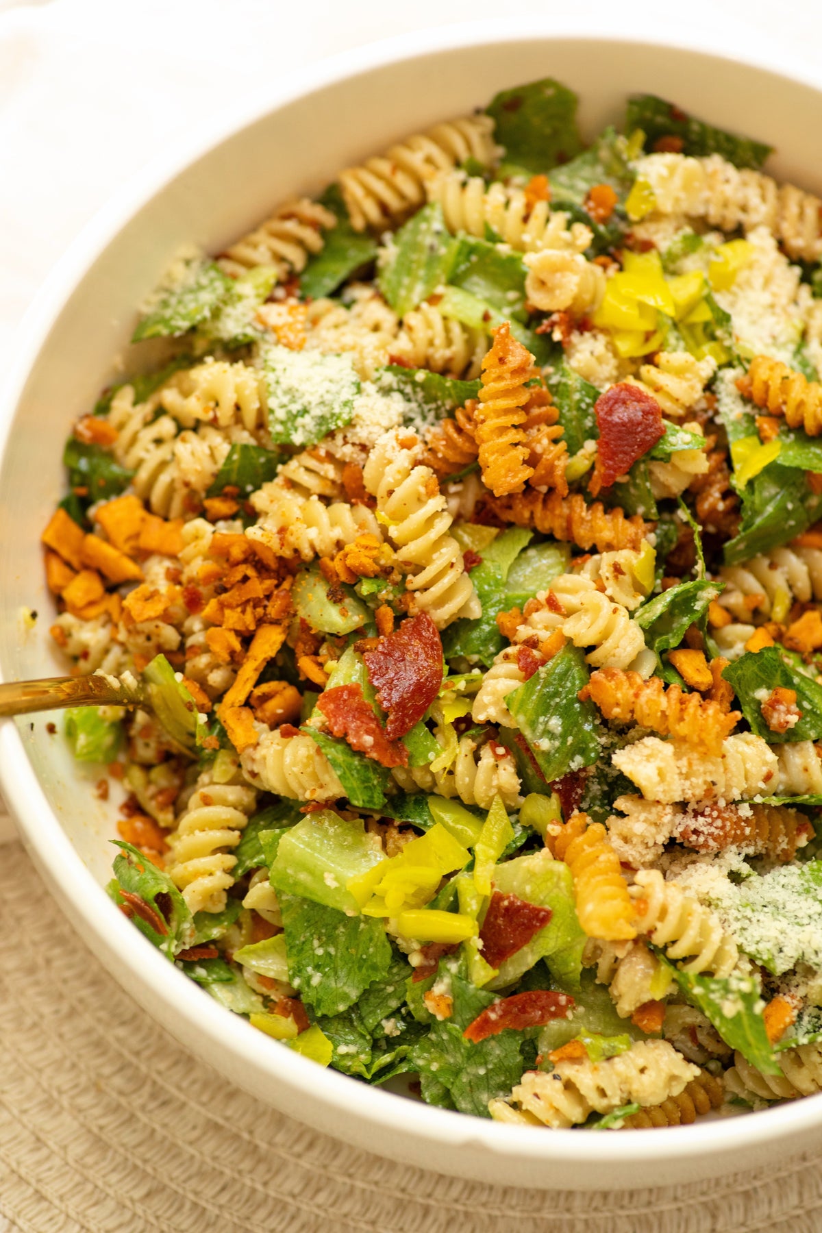 Pizza Caesar Pasta Salad