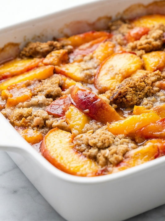 Healthy High-Fiber Peach Cobbler