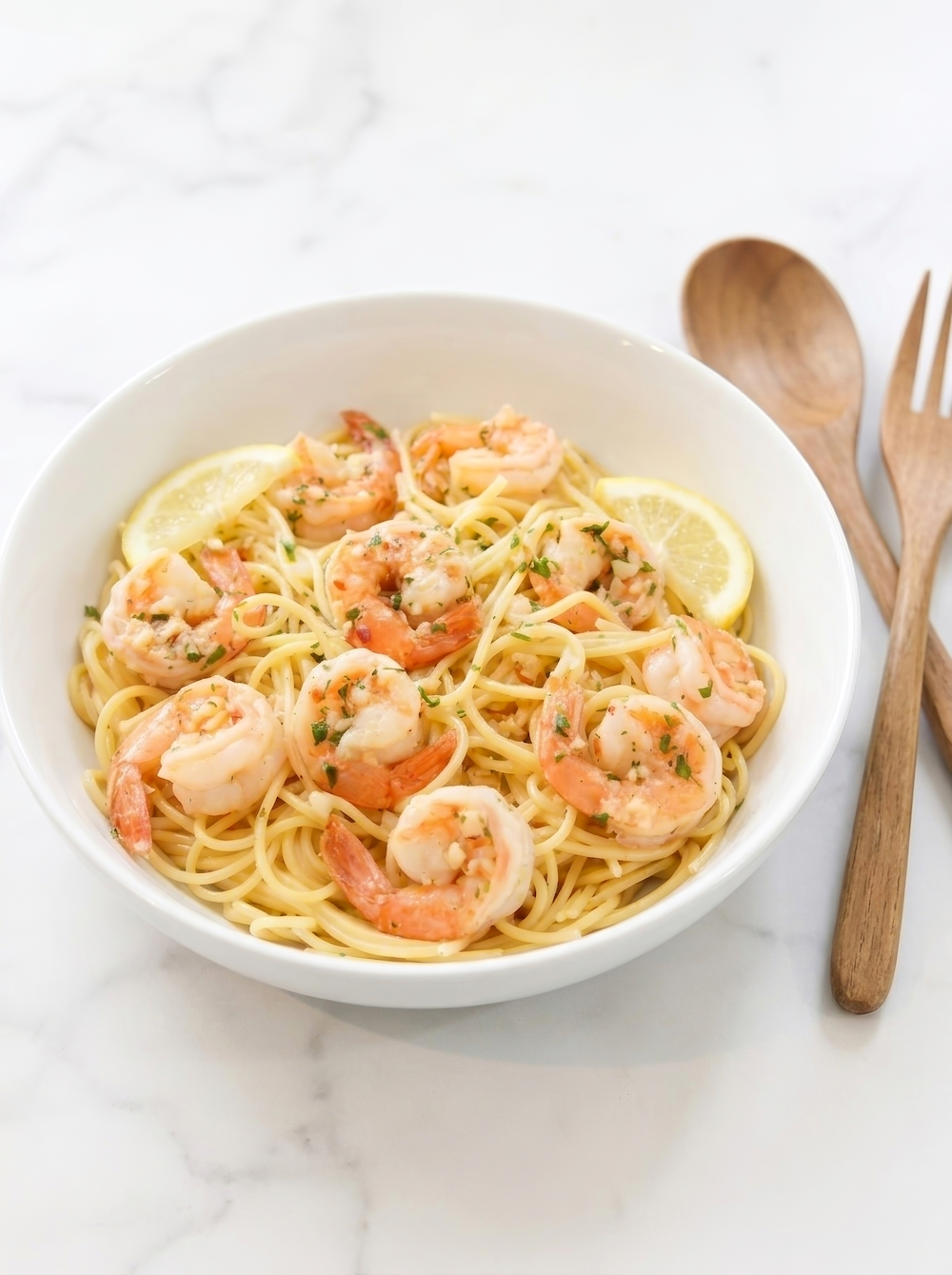 Lightened-Up Shrimp Scampi