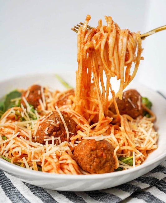 Spaghetti and Meatballs Running With Frosting