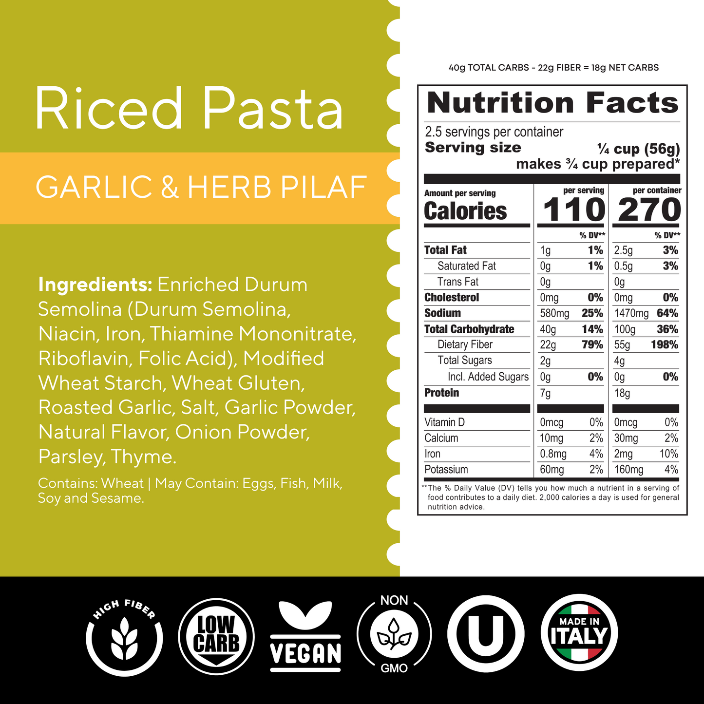 Garlic and Herb Riced Pasta