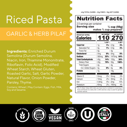 Garlic and Herb Riced Pasta