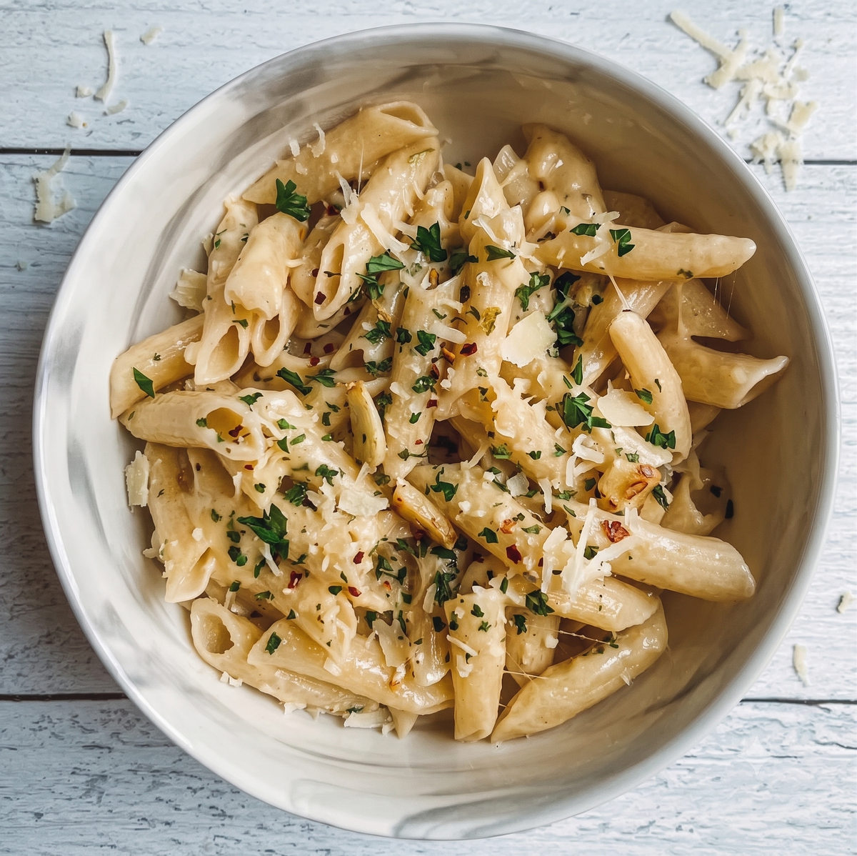 Single-Serve Garlic Parmesan Penne