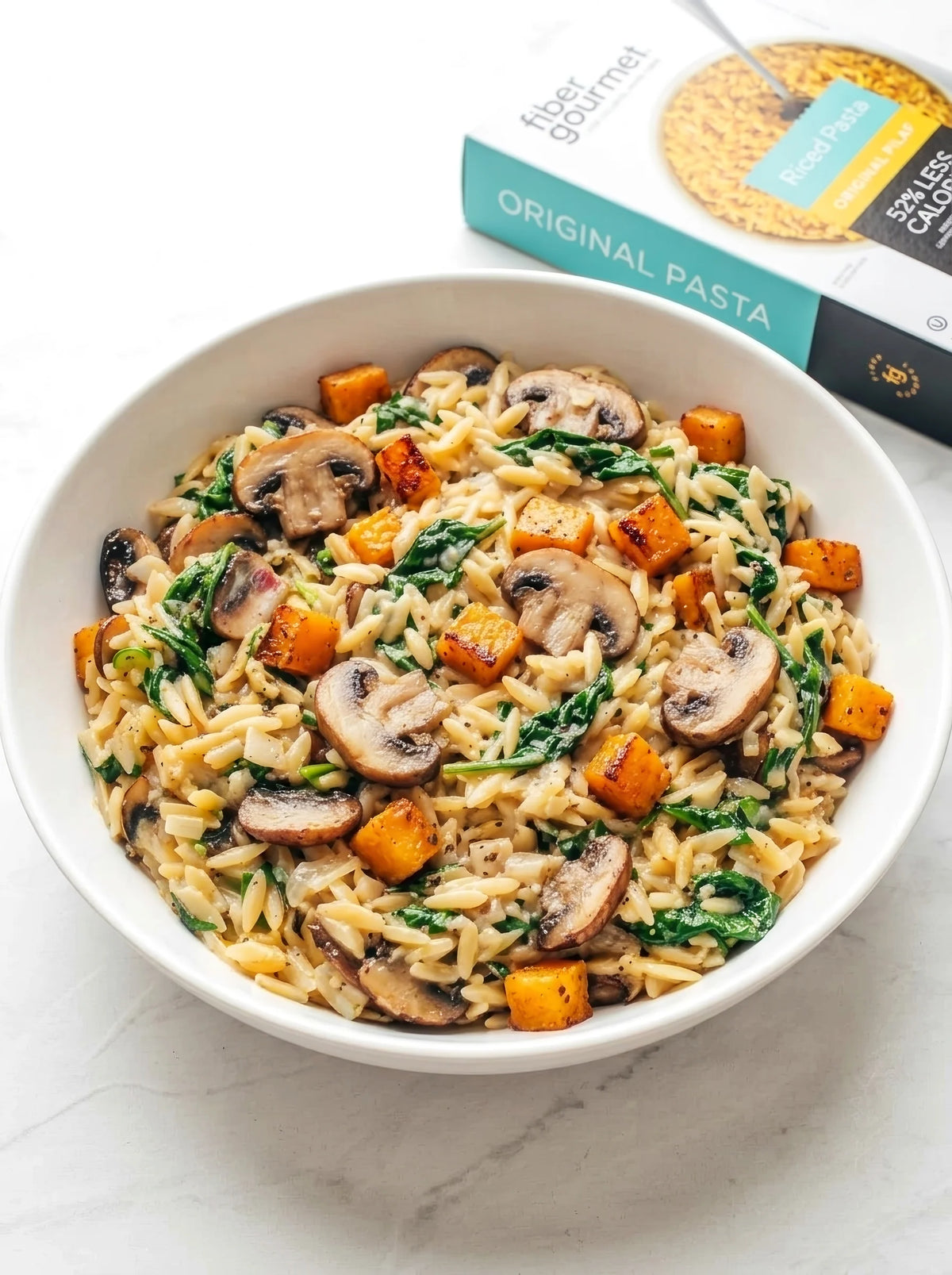 Creamy Mushroom and Butternut Squash Riced Pasta